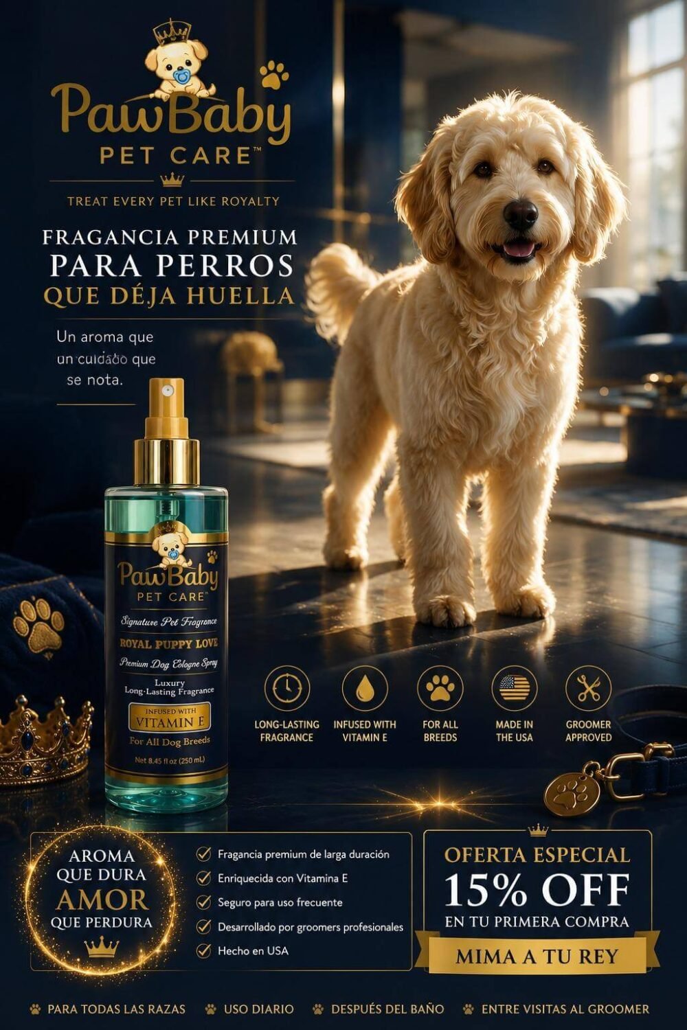 PawBaby Royal Puppy Love dog cologne spray