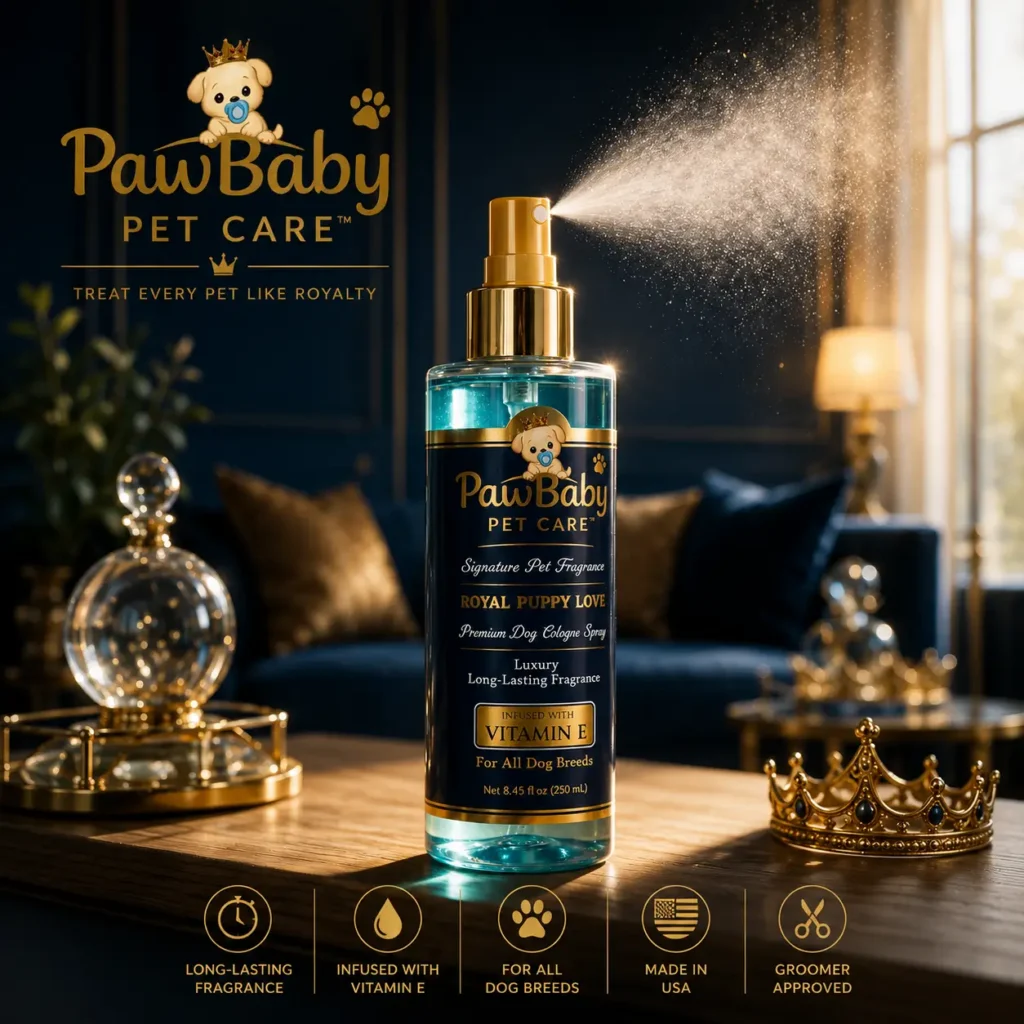 PawBaby Royal Puppy Love dog cologne spray bottle